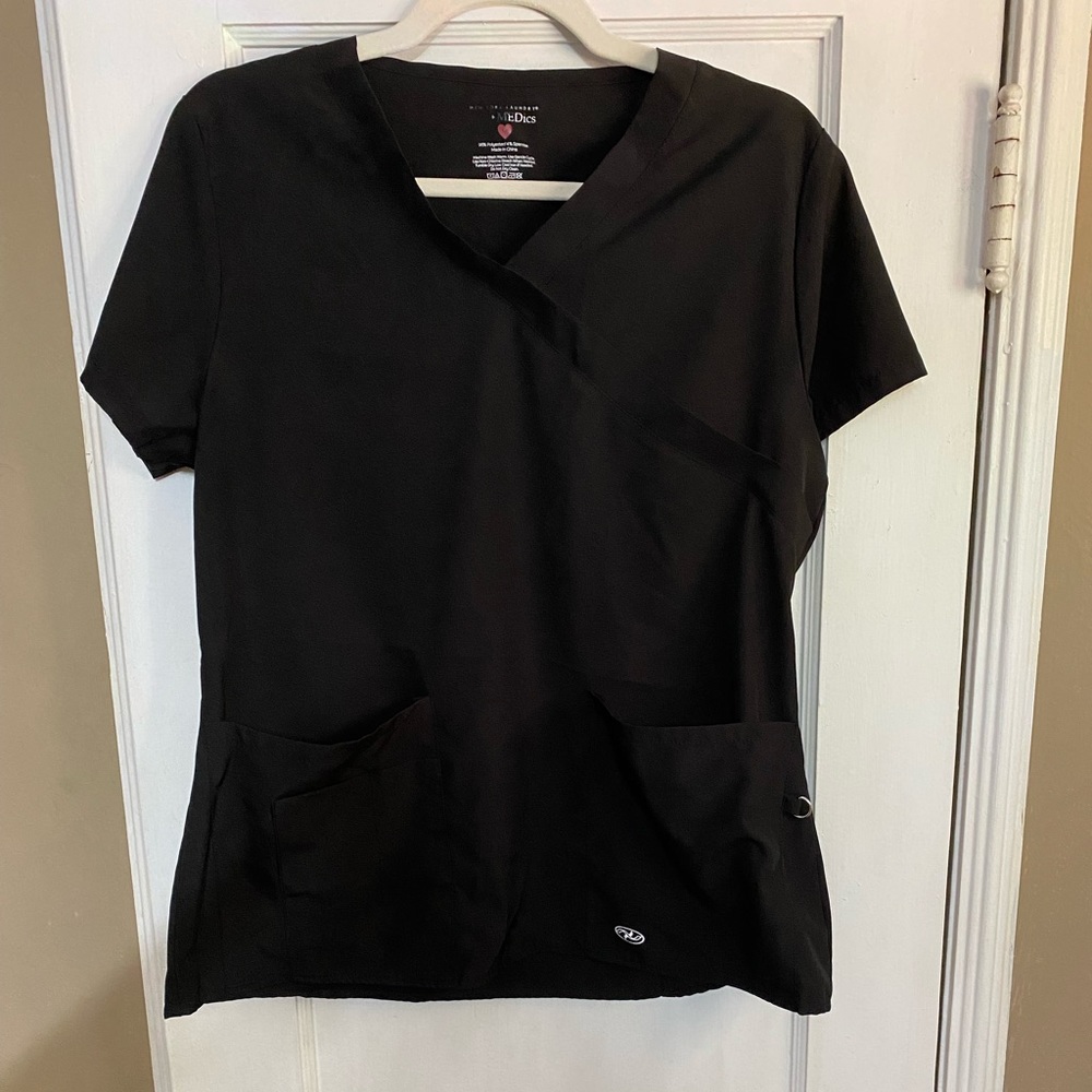 Medics black scrub top- medium